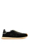 Dolce & Gabbana Dg Cushion Suede And Leather-trimmed Crocheted Sneakers In Black
