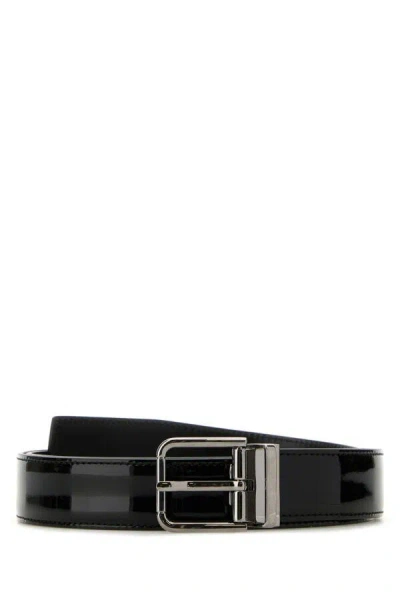 Dolce & Gabbana Men Black Leather Belt