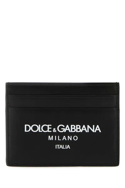 Dolce & Gabbana Men Black Leather Card Holder