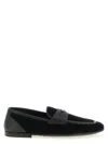 Dolce & Gabbana Ariosto Black Loafers With Metallic Dg Logo Plate On The Front In Leather And Suede Man In Black