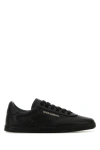 Dolce & Gabbana Black Low Top Perforated Sneakers With Logo Detail In Leather Man In Black