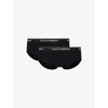 Dolce & Gabbana Men's Black Logo-waistband Pack Of Two Stretch-cotton Briefs In Black