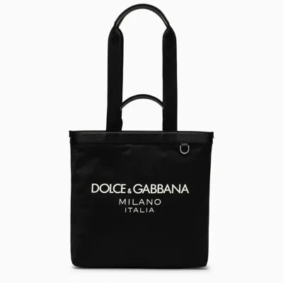 Dolce & Gabbana Men's Black Nylon Handbag With Logo