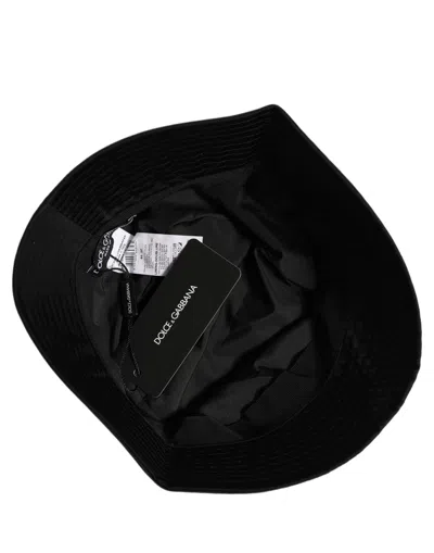 Dolce & Gabbana Men Black Nylon Wide Brim Bucket Capello Hat
