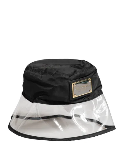 Dolce & Gabbana Men Black Plastic Fisherman Bucket Capello Hat