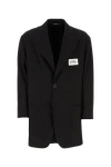Dolce & Gabbana Men Black Shantung Oversize Blazer In Black