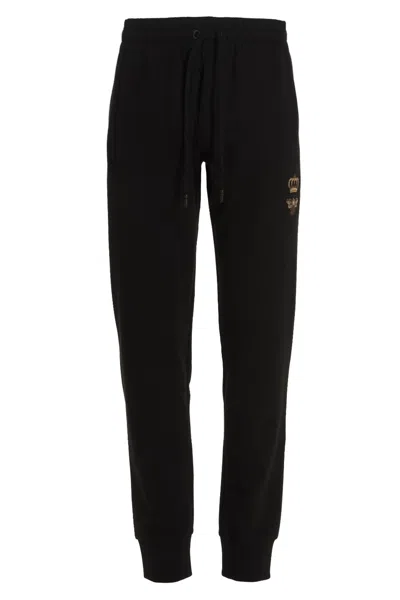 Dolce & Gabbana Black And White Cotton Track Pants