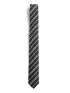 Dolce & Gabbana Men Black Striped Jacquard Silk Martini Tie In Black