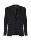 Dolce & Gabbana Men Black Technical Fabric Sicilia Single-breasted Blazer In Black
