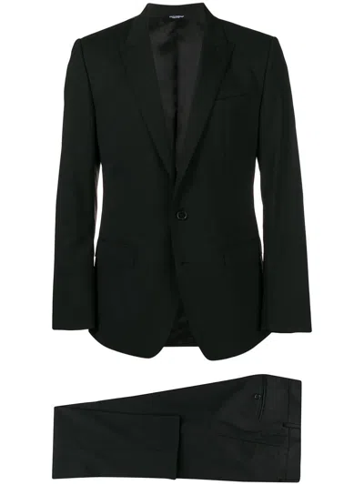 Dolce & Gabbana Men's Black Wool Suit For Ss21