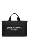 Dolce & Gabbana Men Borsone In Nylon Con Logo In Black