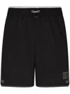 Dolce & Gabbana Thigh-length Monogram-print Swim Shorts In Black