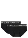 Dolce & Gabbana Brando Set Of Two Cotton Briefs With Logoed Elastic Band In Black