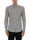 Dolce & Gabbana Striped Cotton Shirt Button-down Collar In Brown
