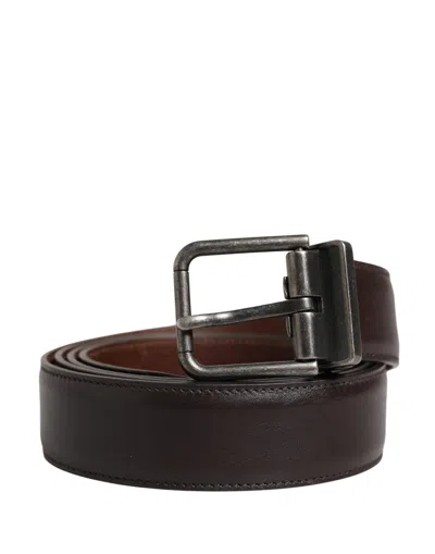 Dolce & Gabbana Men Brown Classic Leather Metal Buckle Men's Belt