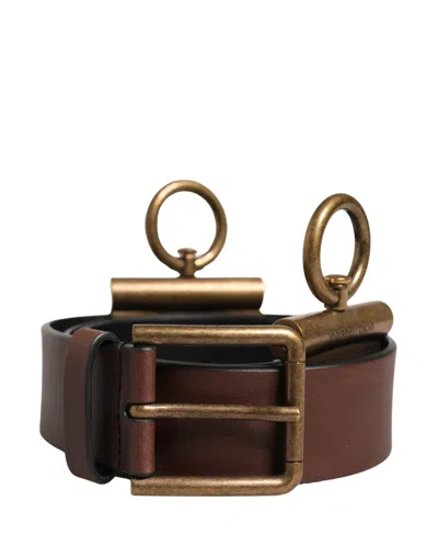 Dolce & Gabbana Men Brown Classic Leather Metal Buckle Men's Belt