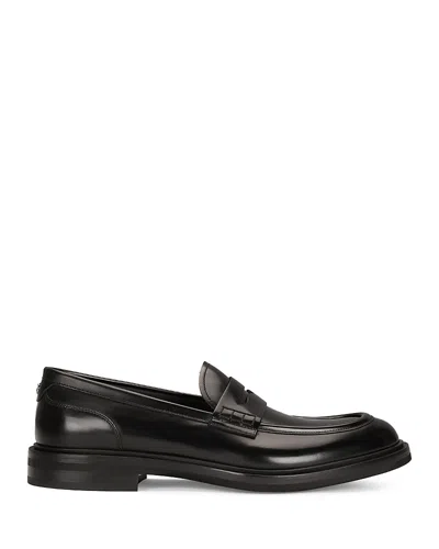 DOLCE & GABBANA MEN'S BRUSHED LEATHER LOAFERS