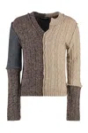 Dolce & Gabbana Asymmetric-neck Patchwork-design Jumper In Multicolor