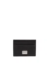 Dolce & Gabbana Black Textured Calf Leather Bi-fold Wallet In Multicolor