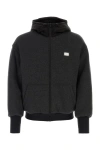 Dolce & Gabbana Men Charcoal Polyester Blend Jacket In Black