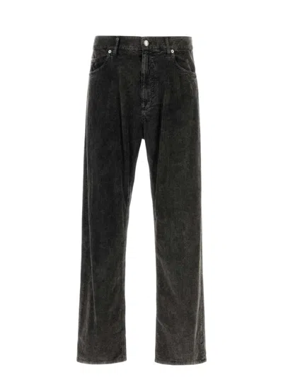 DOLCE & GABBANA MEN'S CHARCOAL STRETCH CORDUROY PANT