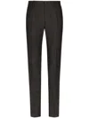 DOLCE & GABBANA MEN'S CHECK WOOL TROUSERS IN BROWN