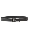 Dolce & Gabbana Black Belt With Dg Logo Detail In Black