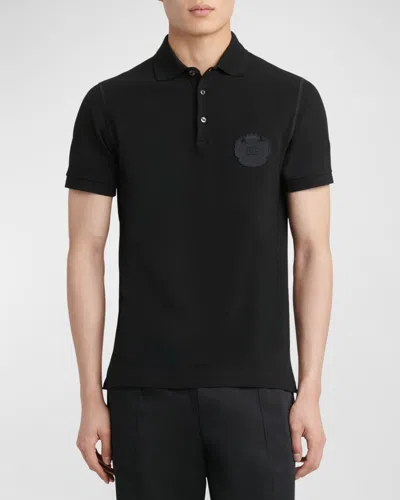 DOLCE & GABBANA MEN'S CIRCLE LOGO POLO SHIRT