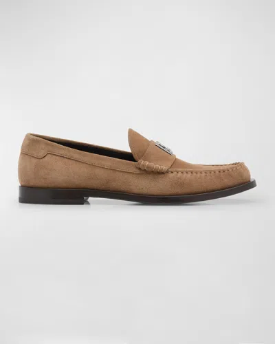 Dolce & Gabbana Loafers With Logo In Brown