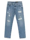 Dolce & Gabbana Classic Five-pocket Cotton Jeans With Abrasions In Blue