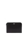 Dolce & Gabbana Black Clutch With Removable Wrist Strap And Logo Plaque On The Front
