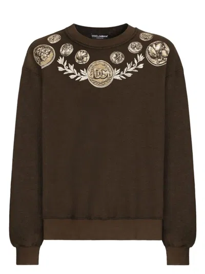 DOLCE & GABBANA MEN'S COIN PRINT SWEATSHIRT