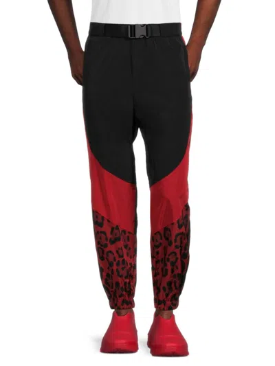 Dolce & Gabbana Men's Colorblock Joggers In Black Red