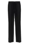 Dolce & Gabbana Elastic Waistband Cuffed Hem Trousers In Black