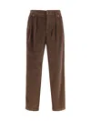 Dolce & Gabbana Men Corduroy Pants In Brown