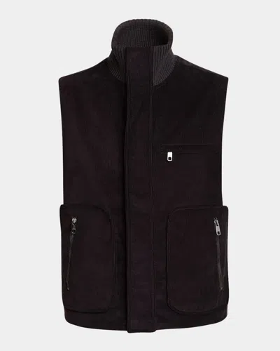 Dolce & Gabbana Men's Corduroy Pocket Vest In Black
