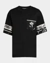 Dolce & Gabbana Cotton And Silk T-shirt With Print In Black