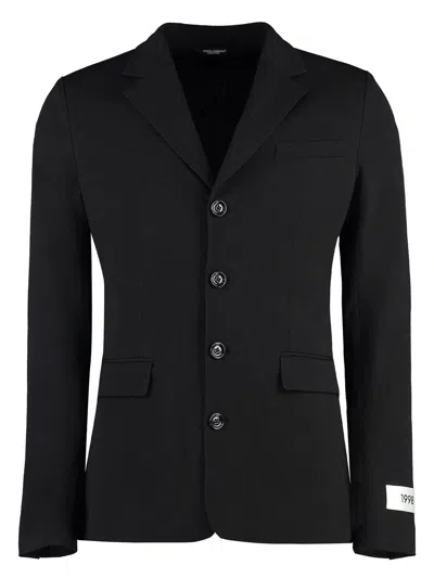 Dolce & Gabbana Men's Cotton Blend Single-breast Jacket In Black