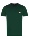 Dolce & Gabbana T-shirt Cotone Con Placca Logata In Green