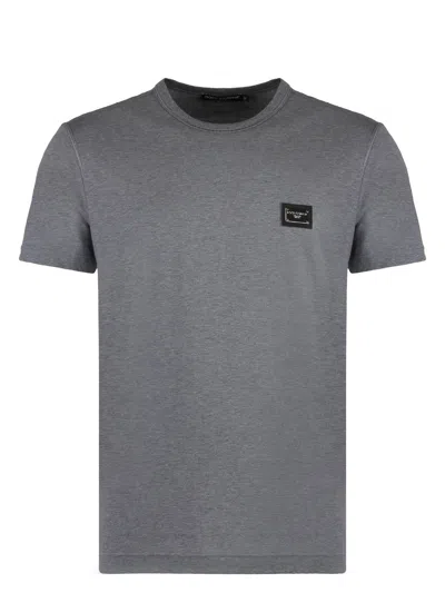 Dolce & Gabbana Men's Cotton Crew-neck T-shirt In Grey