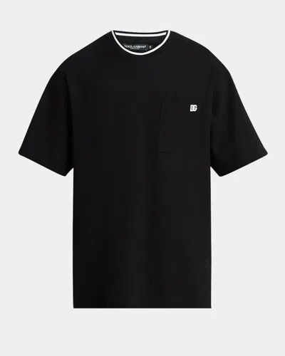 DOLCE & GABBANA MEN'S COTTON DG-POCKET T-SHIRT