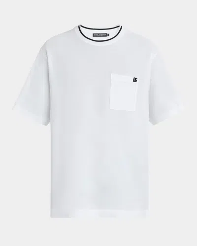 DOLCE & GABBANA MEN'S COTTON DG-POCKET T-SHIRT