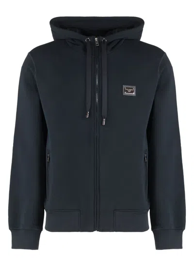 DOLCE & GABBANA MEN'S COTTON FULL ZIP HOODIE