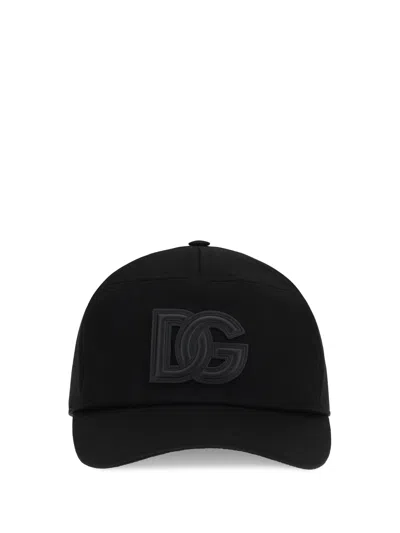 Dolce & Gabbana Men Cotton Gabardine Baseball In Black