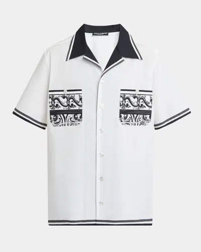 Dolce & Gabbana Majolica-print Shirt In Black