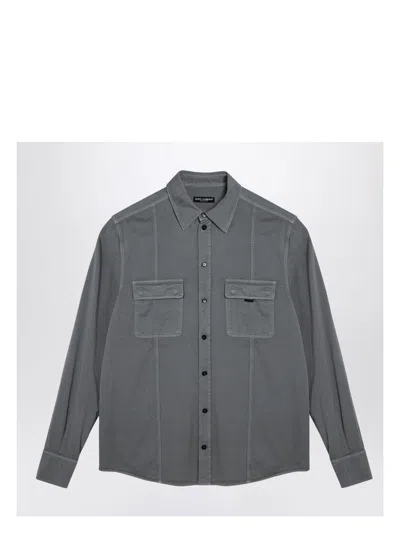 Dolce & Gabbana Men's Cotton Over Shirt In Gray