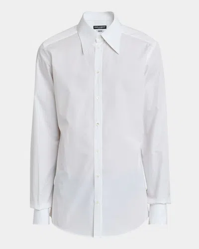 Dolce & Gabbana Men's Cotton Point-collar Sport Shirt In Multi