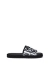 Dolce & Gabbana Shell Print Cotton Sandals In Black