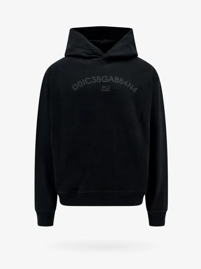 Dolce & Gabbana Men Cotton Sweatshirt With Frontal Logo In Black
