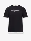 Dolce & Gabbana Logo-embroidered Layering Cotton T-shirt In Black